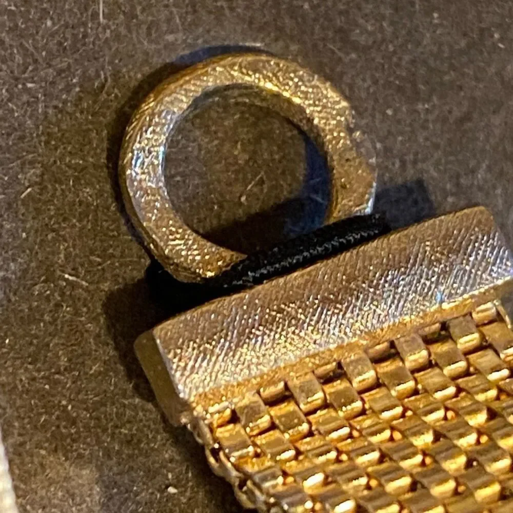 Vintage Dante Cuff Links Tie Tack Gold Tone Agate Look with Box